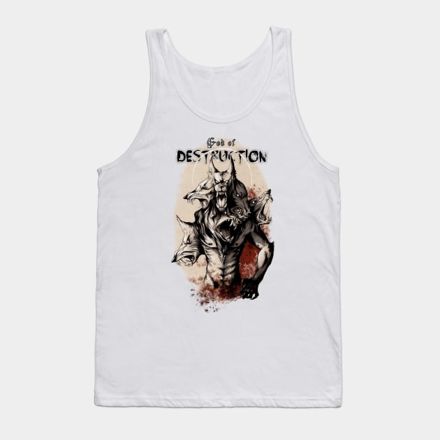 God of Destruction Tank Top by dragonrise_studio